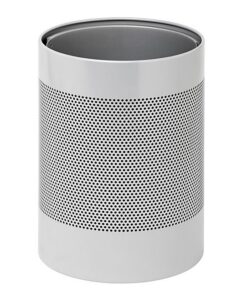 Steel Litter Bin - Wide - No Lid or Liner - Perforated - 400 Ø x 600 (H) mm - Silver - 630SI