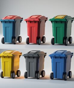 White 660 liter wheelie bin