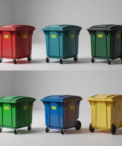 Pink 240 liter wheelie bin