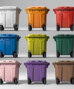1000 liter red wheelie bin