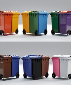 1000 liter orange wheelie bin
