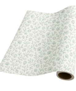 Petals – Moss green on Cream – Giftwrap (50m x 50cm)