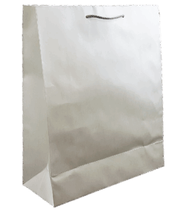 Silver Handy paper carrier bag with cord handles