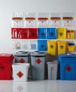 yellow hazardous waste bins