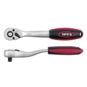 Socket Ratchet Handle - Quick Release - Offset - Chrome Vanadium - 1/4" Connector - 145mm Length - YT-0319