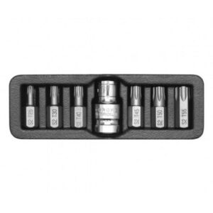 Torx Bit Socket Set - Chrome Vanadium - 1/2" Connector - Standard Length - 7 Piece - YT-0410