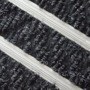 Heavy Duty Mat System - Dm Aluminium Linking Joints - Berber Point Insert - 3mm Foam Backing - 12mm High - per m2 - Charcoal - DMA010001