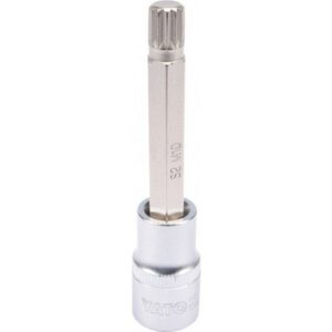 Spline Bit Socket - Chrome Vanadium - 1/2" Connector - Long - M10 x 100mm - YT-04353
