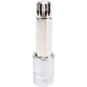 Spline Bit Socket - Chrome Vanadium - 1/2" Connector - Long - M17 x 100mm - YT-04357