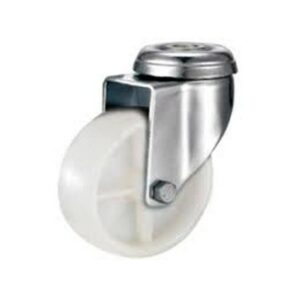 Castor Wheels - Nylon - Bolt Hole - Swivel - White - 75mm - TOOC468