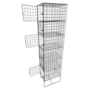 Wire Metal Locker - Powder Coated Steel Mesh - Single - 6 Doors - 6 Tier