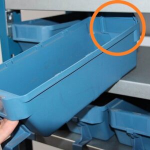 Back Stopper for Shelf Bin - Loose Parts Warehouse Storage Container - Plastic - Blue
