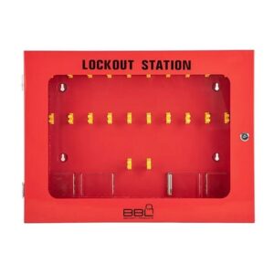 Lockout Station - Holds 44 Locks - Red - Steel -56 x 7 x 46 x 7 cm
