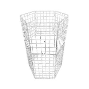Steel Mesh Cylindrical Dump Bin - Adjustable Shelf - 60 x 60 x 97cm - White