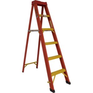 Fibreglass Single Sided Step Ladder - Industrial - Heavy Duty - 12 Steps - 3.6m