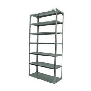 Bolted Shelving Steel Bay 7 Shelves - Uni-Angle - Seven Shelf Kit - Galvanised - 335.3 x 91.4 x 45.7 cm