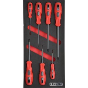 Kennedy VDE Dual Grip Screwdriver Set - 7 Pieces - with 1/3 Width Foam Tool Control Inlay for Tool Chests