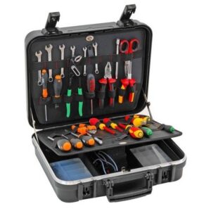Kennedy Plastic Tool Service Case - Large - Black - 2 x Tool Boards - Lockable - 47 x 18.3 x 43 cm
