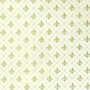 Fleur De Lis – Gold on Cream Bond (50m x 50cm Roll)