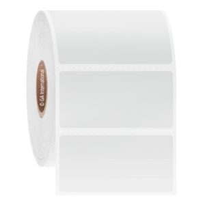 GA International Cryo Barcode Labels for Liquid Nitrogen Storage, 50.8mm x 25.4mm, White for 5ml Tubes, Roll with 2000 Labels