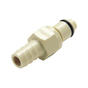 Colder 1/4" Hose Barb Valved Panel Mount Polypropylene Coupling Insert