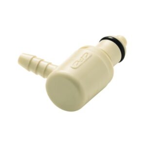 Colder 1/4" Hose Barb Valved Elbow Polypropylene Coupling Insert, Length 30.7 mm