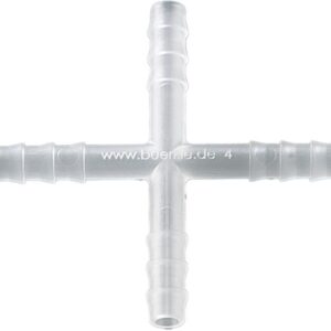 Bürkle Four-Way Connectors PVDF, for Ø 3-5 mm, Cylindric, Pack of 10 pcs