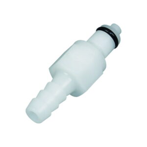 Colder 1/8" Hose Barb Valved Panel Mount Acetal Coupling Insert