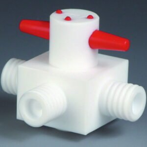 Bohlender Stopcocks, 3-way, 4mm Bore GL 14, PTFE