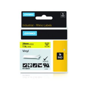 Dymo Original IND Tape for Rhino 6000 (24mm x 5,5m, Black on Yellow)