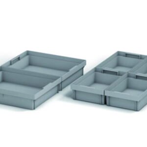 Insert Box 3.0 L, transparent, PP subdivision 1/4 crossed, 277x179x88mm