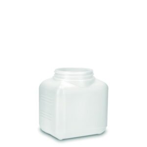 RIXIUS HDPE Square Bottles 1000 ml, Natural Thread 80, Fluted (Pack of 132)