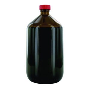 Behr Narrow-neck Bottle NB 1000 GT, 1000ml Amber Glass, with Closure and PTFE Insert, Thread Dia. 28mm