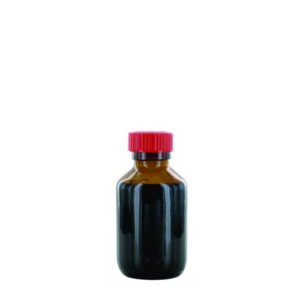 Behr Narrow Neck Bottle NB 100 GT, 100ml Amber Glass, with Closure and PTFE-Insert, Thread Dia.28mm