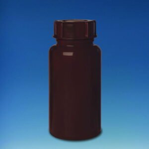 BRAND Bottle, 50 mL, PE-LD, Wide Neck, GL 32, Brown Opaque, Screw Cap