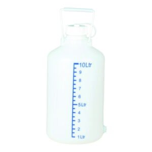 Hünersdorff Aspirator Bottle PE 10 L Natural with Carrying Handle Without Stopcock UV Protection with Printed Scale