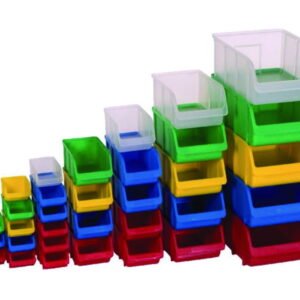 Storage bin, PP, size 2, yellow 100x165/135x75mm