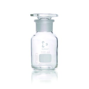 DWK Duran Wide Neck Reagent Bottle, 100 ml, Clear Glass, with NS Glass Stopper