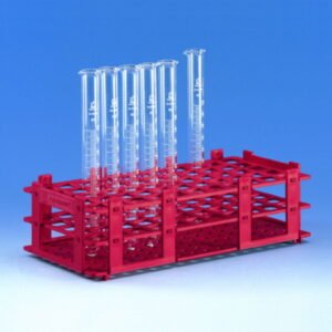 BRAND Test Tube Racks PP for 13mm Diameter Tubes 6x14 Red (Pack of 5)