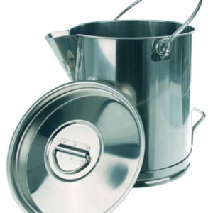 BOCHEM Measuring Can, 15 L, Graduated with Handle and Drain, 18/10-Steel