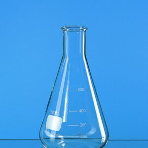 Erlenmeyer flask 500 ml Narrow neck, Boro 3.3, DIN 12380/ISO 1773 with beaded rim and graduation pack of 10