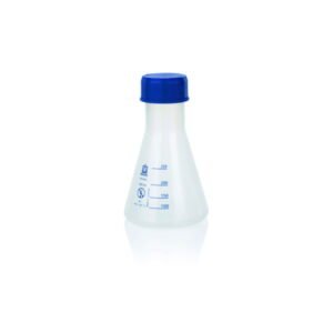 BRAND Erlenmeyer Flask 250 mL PP Wide Neck GL45 Screw Cap, Graduated (Pack of 6)
