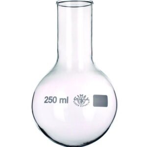 Bohemia Cristal Round Flask, 250ml Narrow Neck with Beading, ISO 1773 84/34 mm, 147 mm High