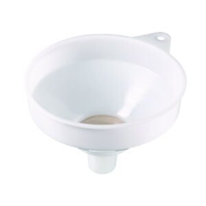 Bürkle Powder Funnel 253 mm, PE Outlet 50 mm Ø with Fine Sieve Made of Phosphor Bronze