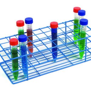 Heathrow Scientific Coated Wire Tube Rack 20–24mm 4x10 Format Blue