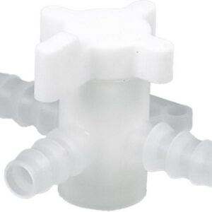 Bürkle 3-Way Stopcock, PVDF, Bore 6 mm for Tubing Bore 7-9 mm
