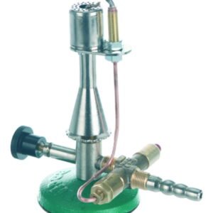 BOCHEM Safety Burner, Natural Gas with Needle Valve, Air Regulation, Pilot Flame, Max. 1300°C, 1.53 KW