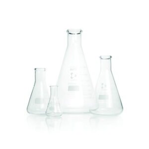 DWK Duran Super Duty Erlenmeyer Flask 5000 mL, Narrow Neck, Tooled Border, 220x365 mm​