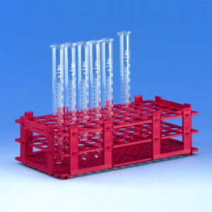BRAND Test Tube Rack, PP, for 16 mm Diameter, 5x11 Tubes, White, Pack of 5