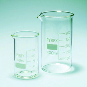 DWK PYREX 250 mL Low Form Borosilicate Glass Graduated Beaker, Pack of 10